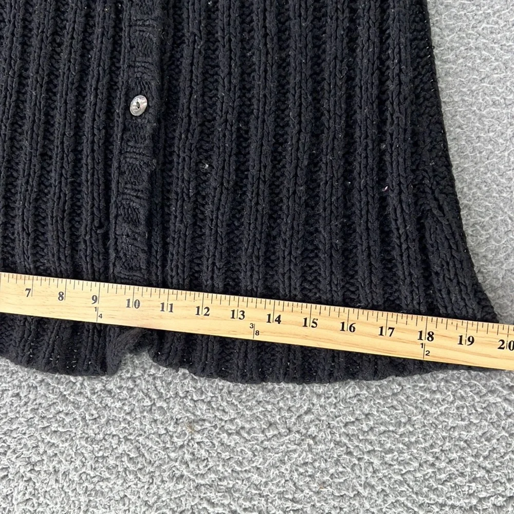 Free People‎ Button Down Cardigan Sweater Womens Medium Black Soft Stretch Fall - Picture 7 of 12